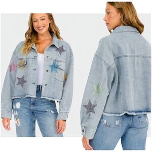 🆕 COCO KELLY - Star Studded - Denim Jacket - XL